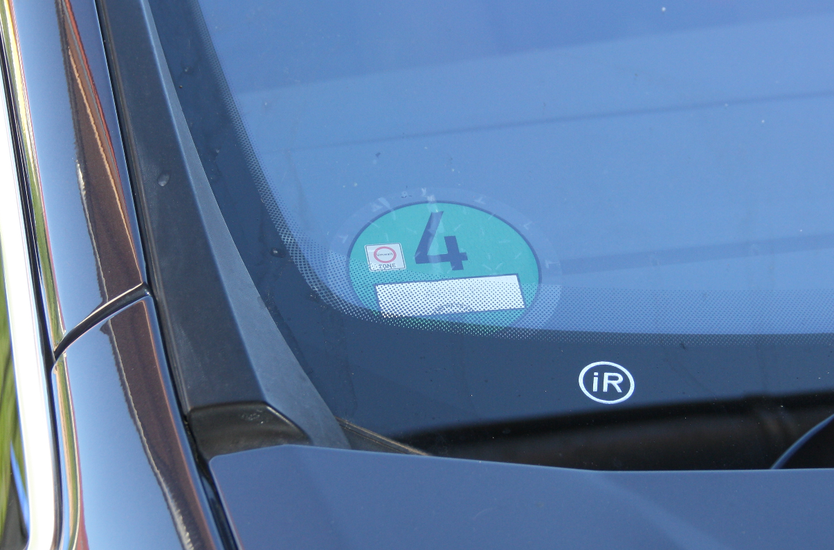 Car with German low emission zone sticker