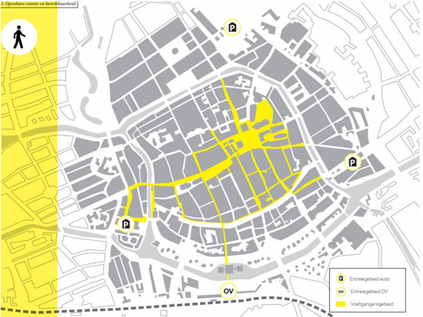 Χάρτης της περιοχής χωρίς αυτοκίνητα Groningen