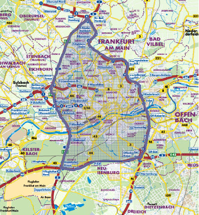 Germany Frankfurt Low Emission Zone Map 