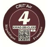 Franse Crit'Air sticker bruine