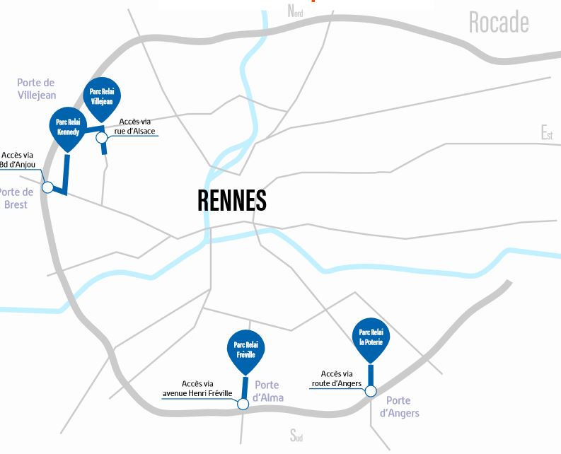 Mapa del esquema de emergencia de Rennes